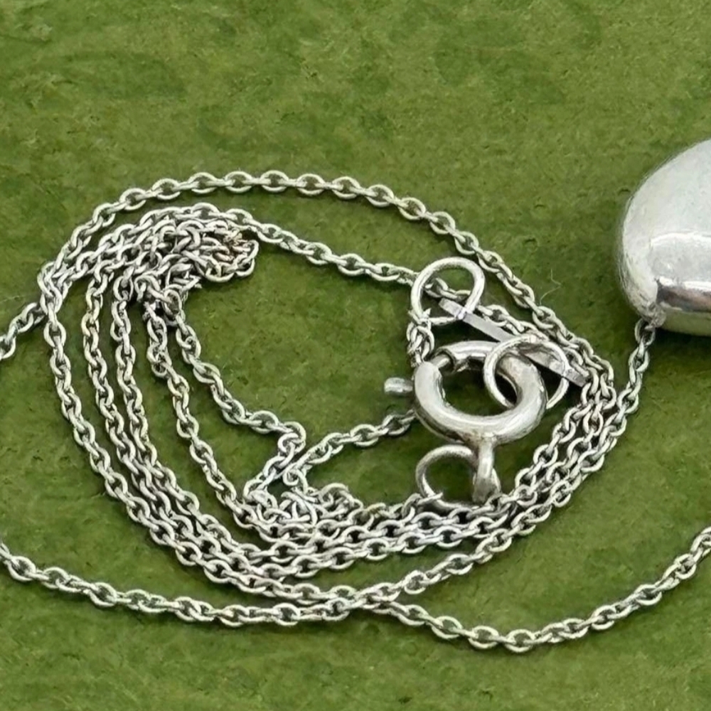 Tiffany & Co. Elsa Peretti Bean Necklace 18mm Large Sterling Silver 925 Pendant - Picture 7 of 7